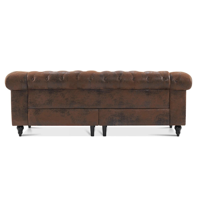 Ivinta Small Office Sofa, Velvet Tufting Chesterfield Sofa, Mid Century Vintage Couch