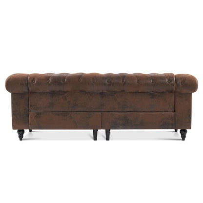 Ivinta Small Office Sofa, Velvet Tufting Chesterfield Sofa, Mid Century Vintage Couch