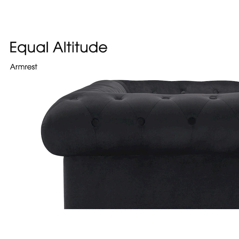 Ivinta Small Office Sofa, Velvet Tufting Chesterfield Sofa, Mid Century Vintage Couch