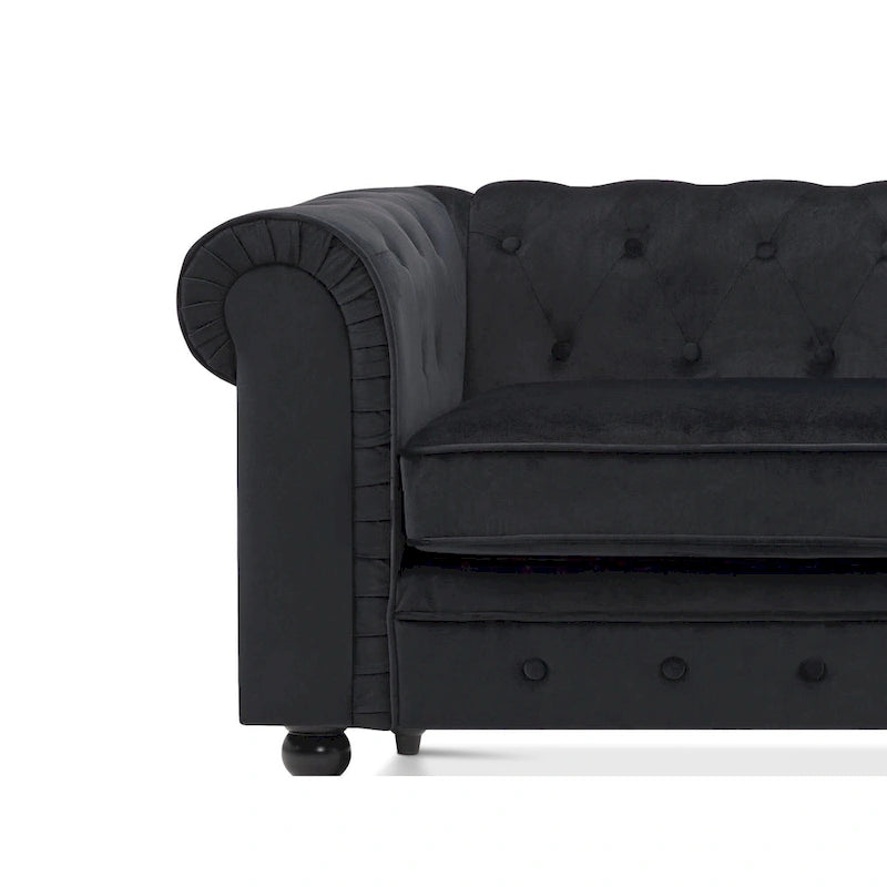 Ivinta Small Office Sofa, Velvet Tufting Chesterfield Sofa, Mid Century Vintage Couch