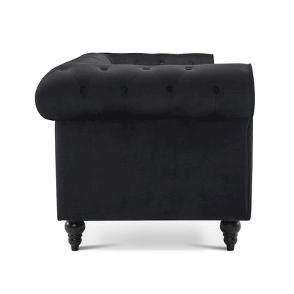 Ivinta Small Office Sofa, Velvet Tufting Chesterfield Sofa, Mid Century Vintage Couch