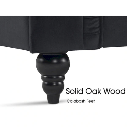 Ivinta Small Office Sofa, Velvet Tufting Chesterfield Sofa, Mid Century Vintage Couch