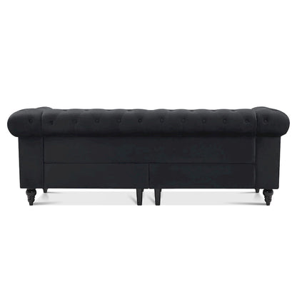 Ivinta Small Office Sofa, Velvet Tufting Chesterfield Sofa, Mid Century Vintage Couch