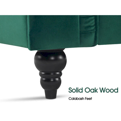 Ivinta Small Office Sofa, Velvet Tufting Chesterfield Sofa, Mid Century Vintage Couch