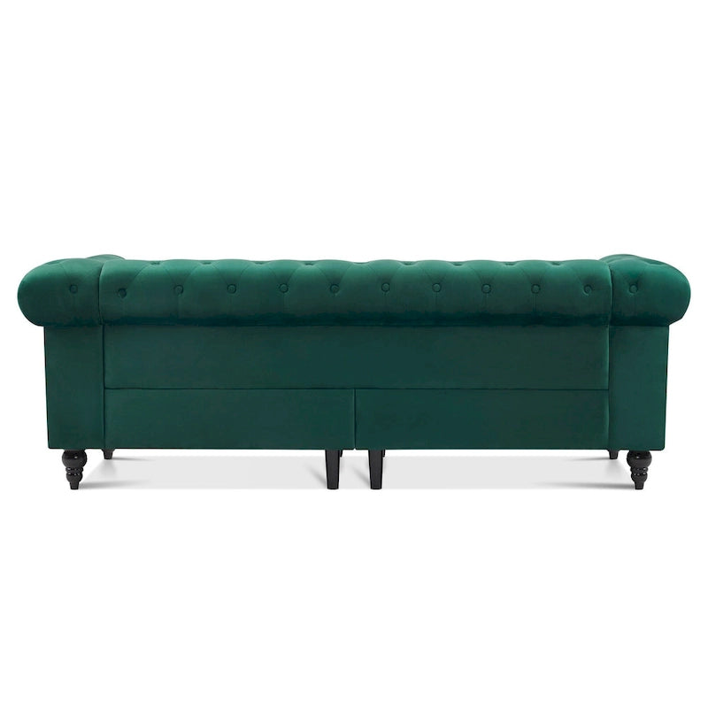 Ivinta Small Office Sofa, Velvet Tufting Chesterfield Sofa, Mid Century Vintage Couch