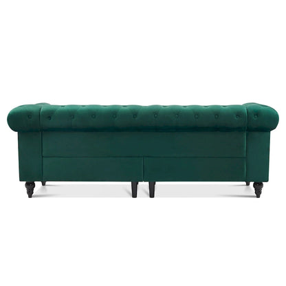 Ivinta Small Office Sofa, Velvet Tufting Chesterfield Sofa, Mid Century Vintage Couch