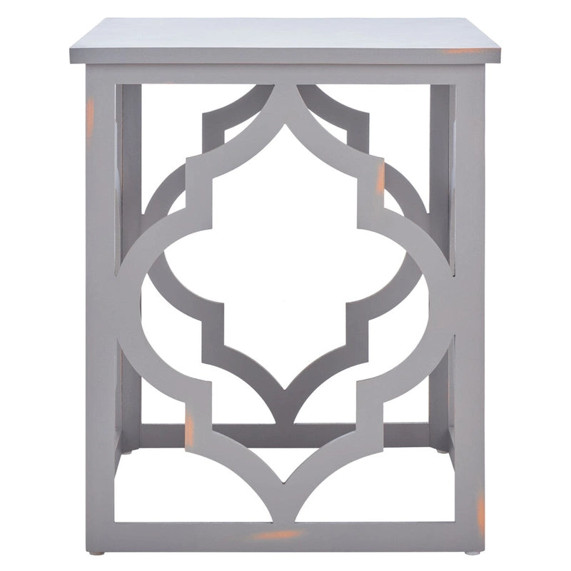 SAFAVIEH Grayce Trellis Silver Leaf End Table. - 19 W x 19 D x 23 H - 19Wx19Dx23H