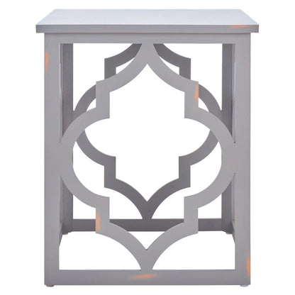 SAFAVIEH Grayce Trellis Silver Leaf End Table. - 19 W x 19 D x 23 H - 19Wx19Dx23H