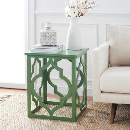 SAFAVIEH Grayce Trellis Silver Leaf End Table. - 19 W x 19 D x 23 H - 19Wx19Dx23H