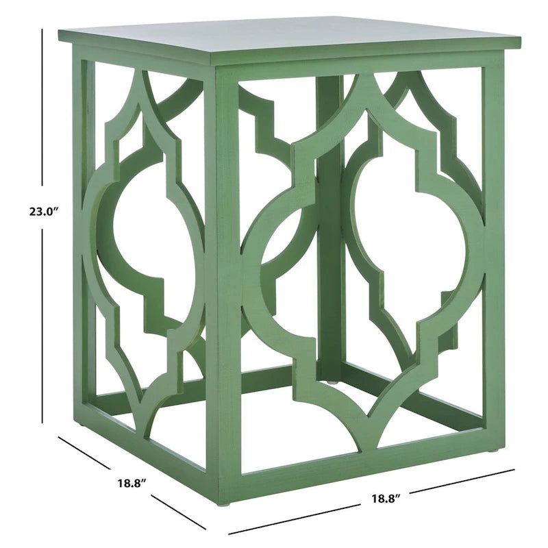 SAFAVIEH Grayce Trellis Silver Leaf End Table. - 19 W x 19 D x 23 H - 19Wx19Dx23H