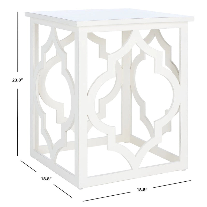 SAFAVIEH Grayce Trellis Silver Leaf End Table. - 19 W x 19 D x 23 H - 19Wx19Dx23H