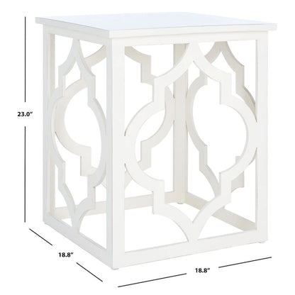 SAFAVIEH Grayce Trellis Silver Leaf End Table. - 19 W x 19 D x 23 H - 19Wx19Dx23H
