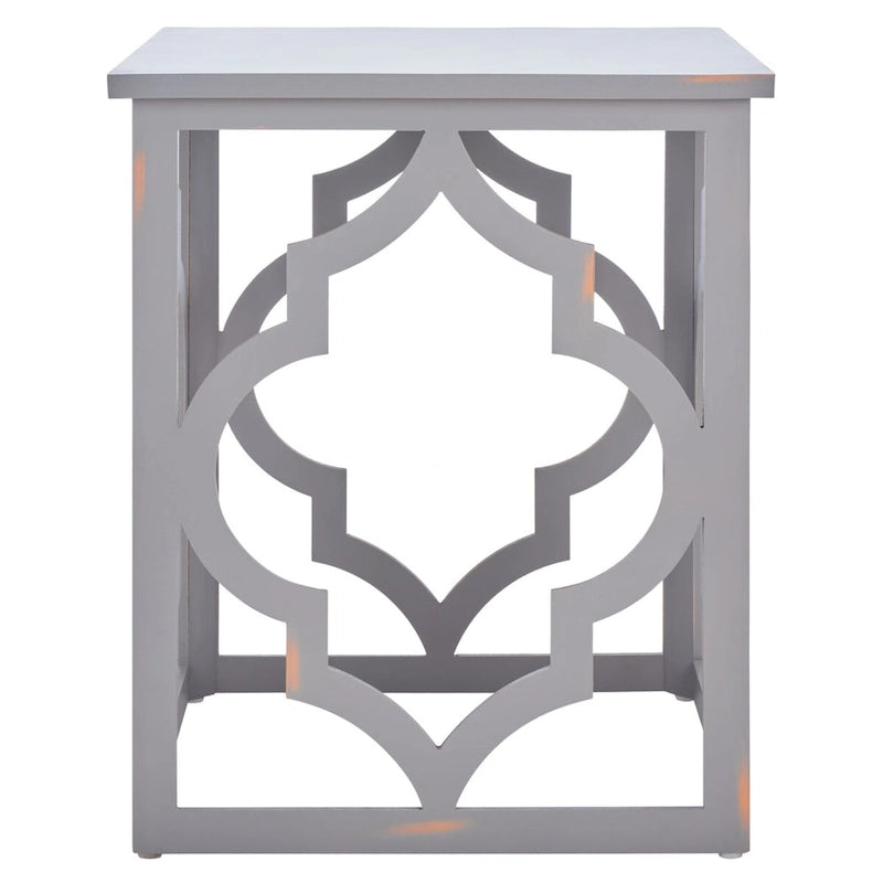 SAFAVIEH Grayce Trellis Silver Leaf End Table. - 19 W x 19 D x 23 H - 19Wx19Dx23H