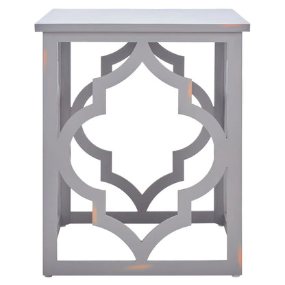 SAFAVIEH Grayce Trellis Silver Leaf End Table. - 19 W x 19 D x 23 H - 19Wx19Dx23H