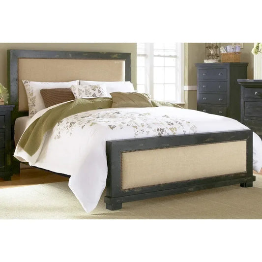 Willlow Pine Distressed Black Bed