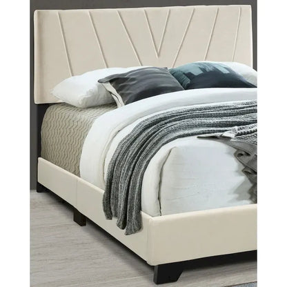 All-in-One Upholstered Cream Bed