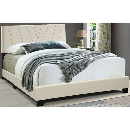 All-in-One Upholstered Cream Bed