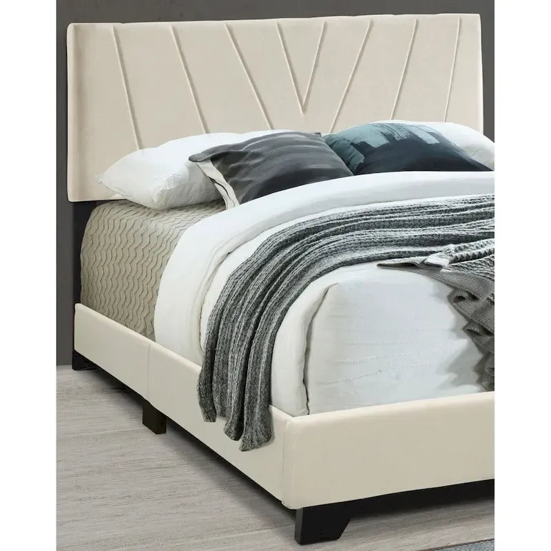 All-in-One Upholstered Cream Bed
