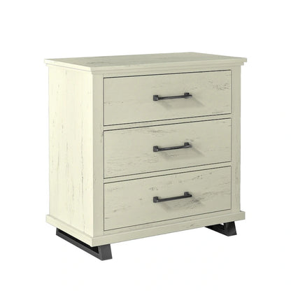 3-Drawer Nightstand with Elevated Metal Legs, Set of 2