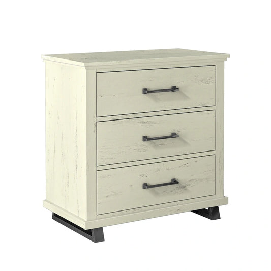 3-Drawer Nightstand with Elevated Metal Legs, Set of 2
