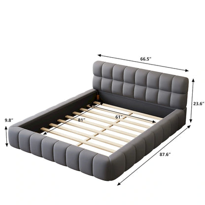 Queen Size Platform Bed Frame with Thick Fabric