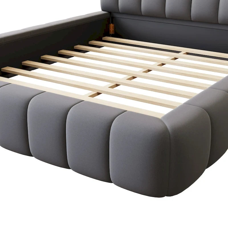 Queen Size Platform Bed Frame with Thick Fabric