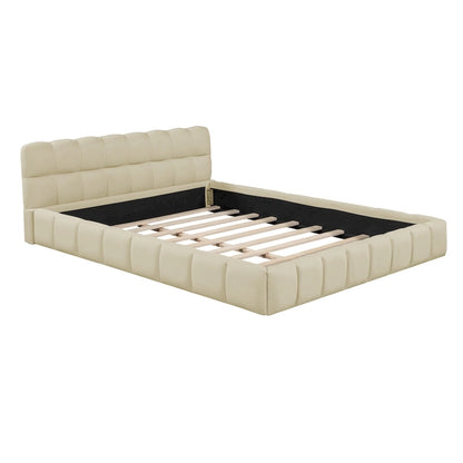 Queen Size Platform Bed Frame with Thick Fabric