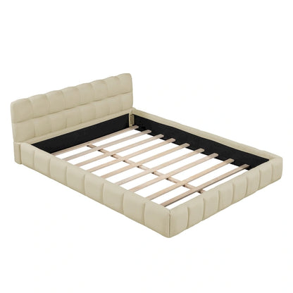 Queen Size Platform Bed Frame with Thick Fabric