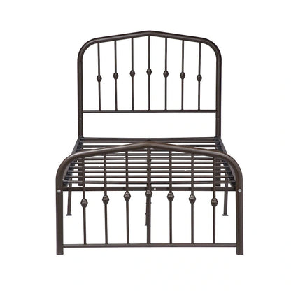 Alazyhome Platform Metal Bed Frame with Headboard, Iron Slat Support
