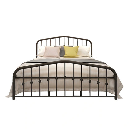Alazyhome Platform Metal Bed Frame with Headboard, Iron Slat Support