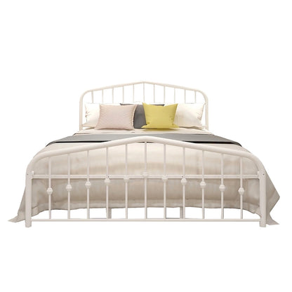 Alazyhome Platform Metal Bed Frame with Headboard, Iron Slat Support