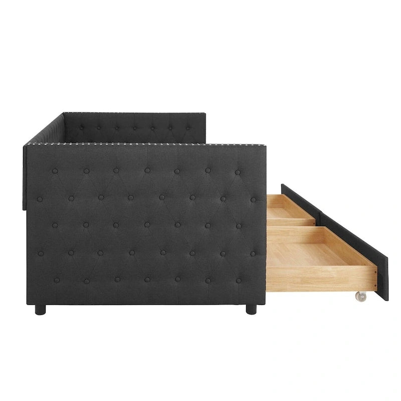 Upholstered Daybed With Drawers