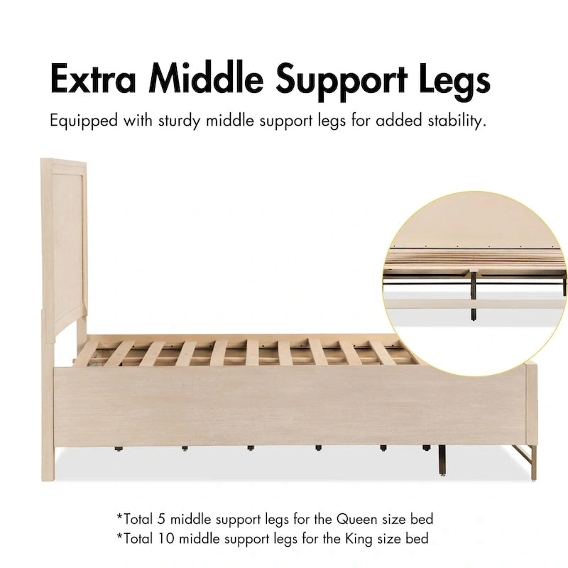 Furniture of America Drayden Transitional Solid Wood Platform Bed Frame with Footboard Drawers