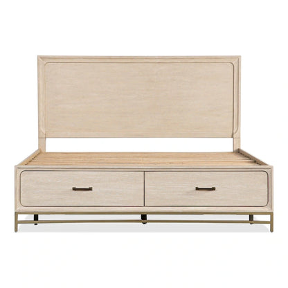 Furniture of America Drayden Transitional Solid Wood Platform Bed Frame with Footboard Drawers