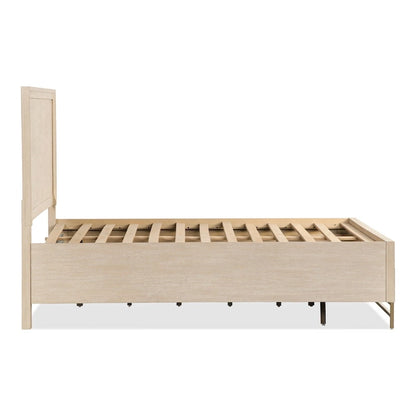 Furniture of America Drayden Transitional Solid Wood Platform Bed Frame with Footboard Drawers