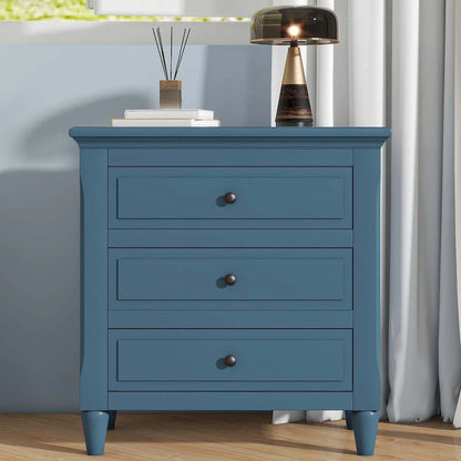 3-Drawer Nightstand Storage Wood Cabinet