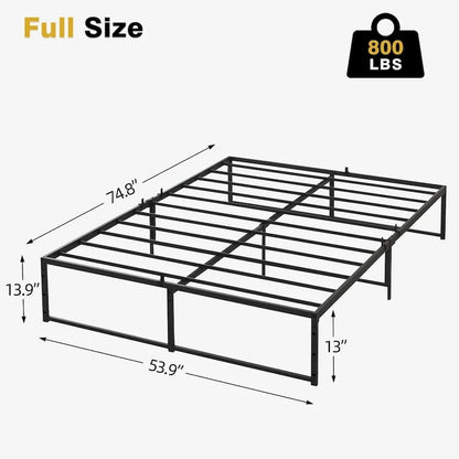 14 inch Platform Frame, with 3 in 1 Steel Support, No Box Spring Needed, Load Up to 800Lbs