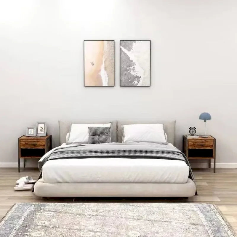 Rustic Brown 6 Drawer Dresser or Set of 2 Nightstands