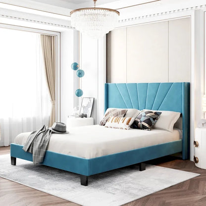 Velvet Upholstered Platform Bed