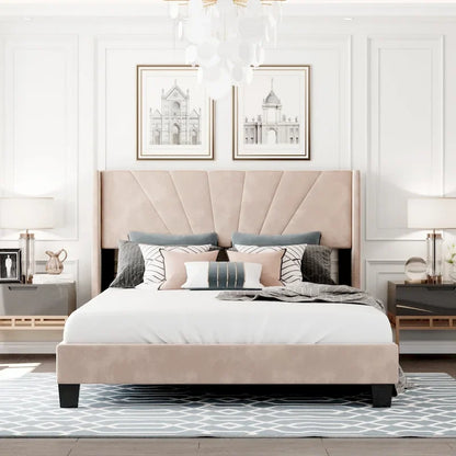 Velvet Upholstered Platform Bed