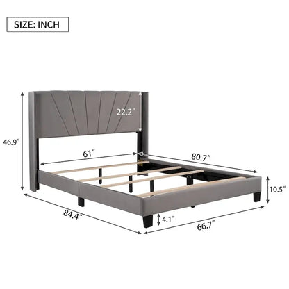 Velvet Upholstered Platform Bed
