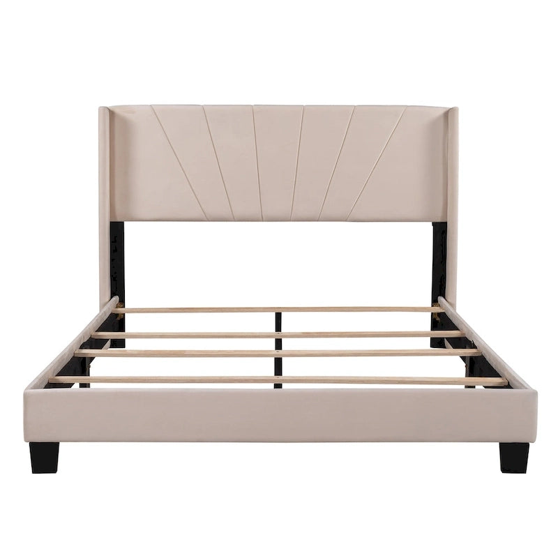 Velvet Upholstered Platform Bed