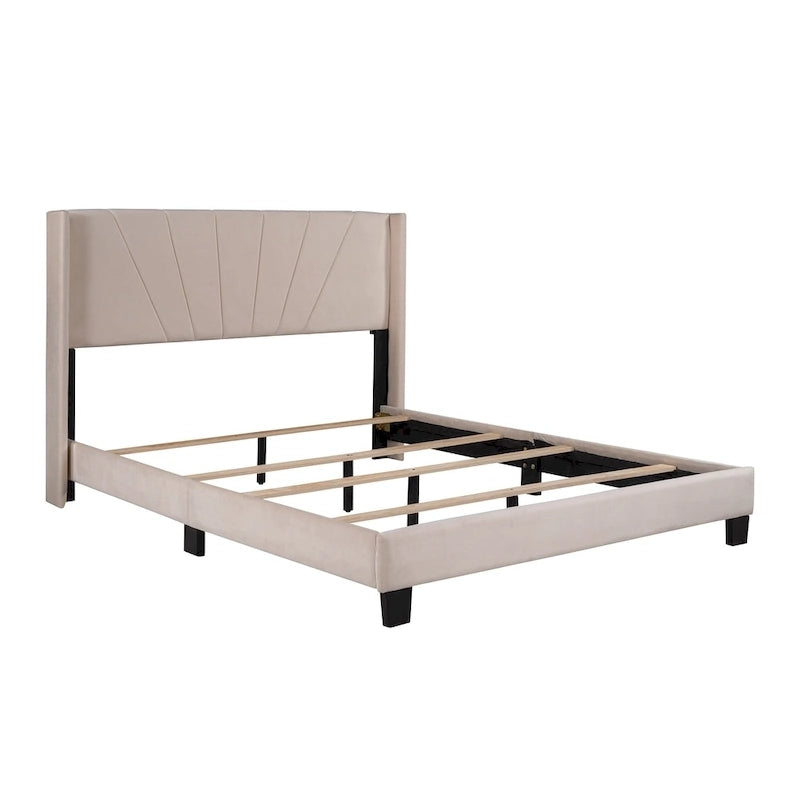 Velvet Upholstered Platform Bed