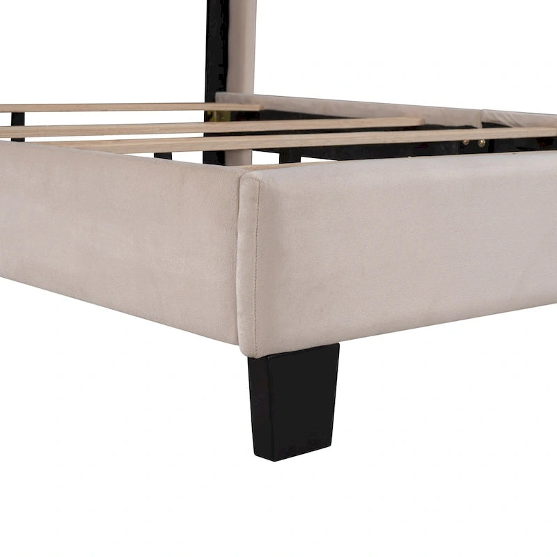Velvet Upholstered Platform Bed