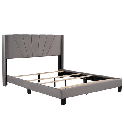 Velvet Upholstered Platform Bed