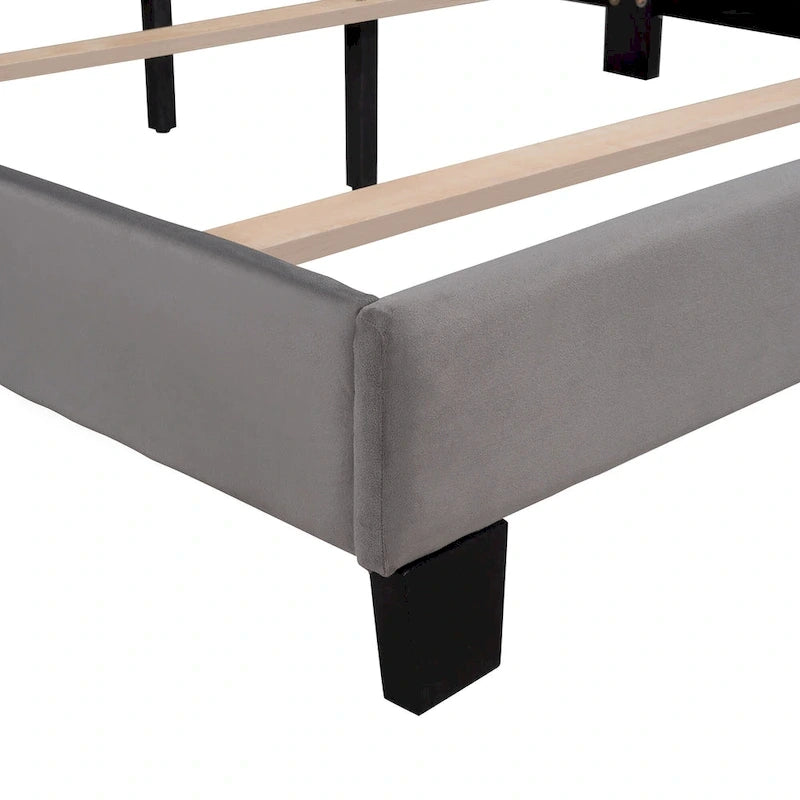 Velvet Upholstered Platform Bed