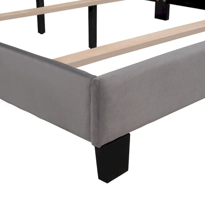 Velvet Upholstered Platform Bed