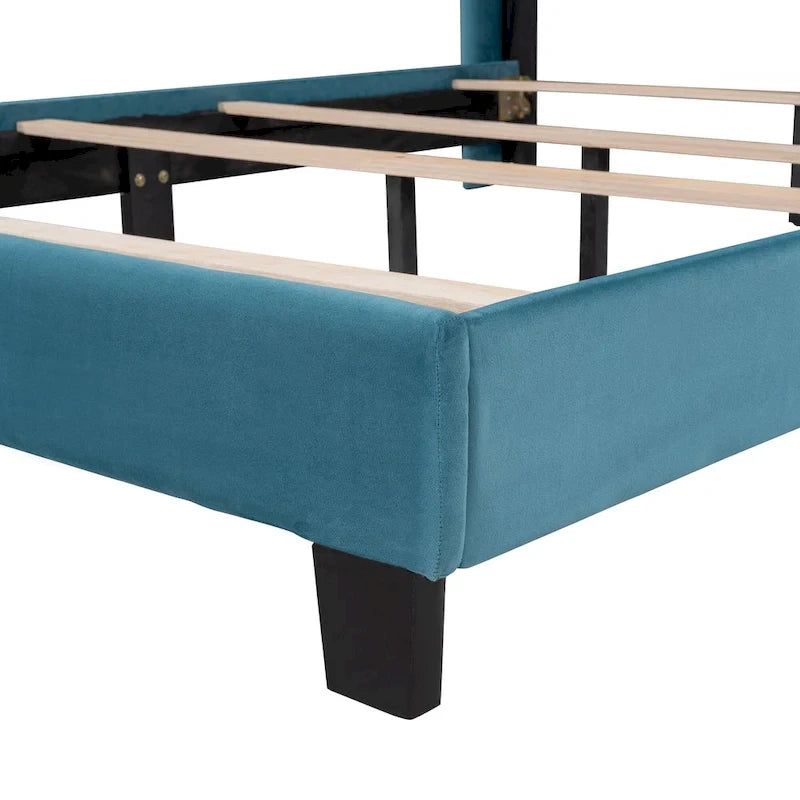 Velvet Upholstered Platform Bed