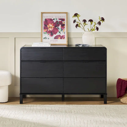 Middlebrook Curved Top Solid Wood 6-Drawer Dresser