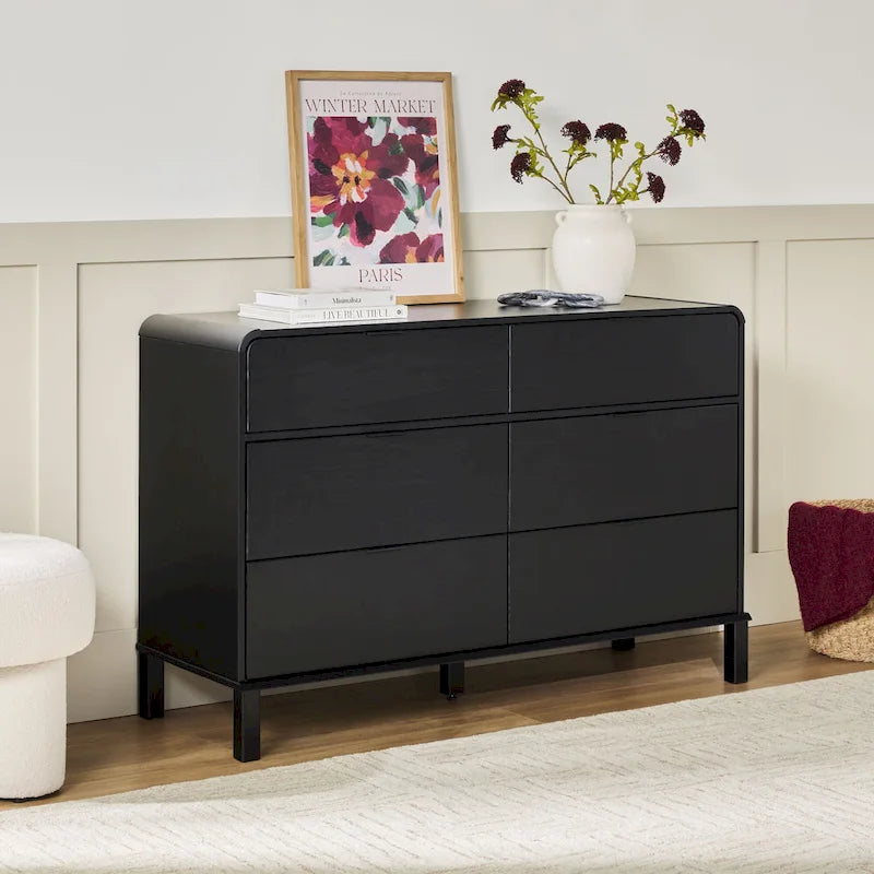 Middlebrook Curved Top Solid Wood 6-Drawer Dresser